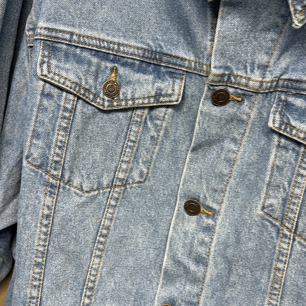 Justalwart trucker denim jacket viscose blended button down coat XL - Picture 7 of 15
